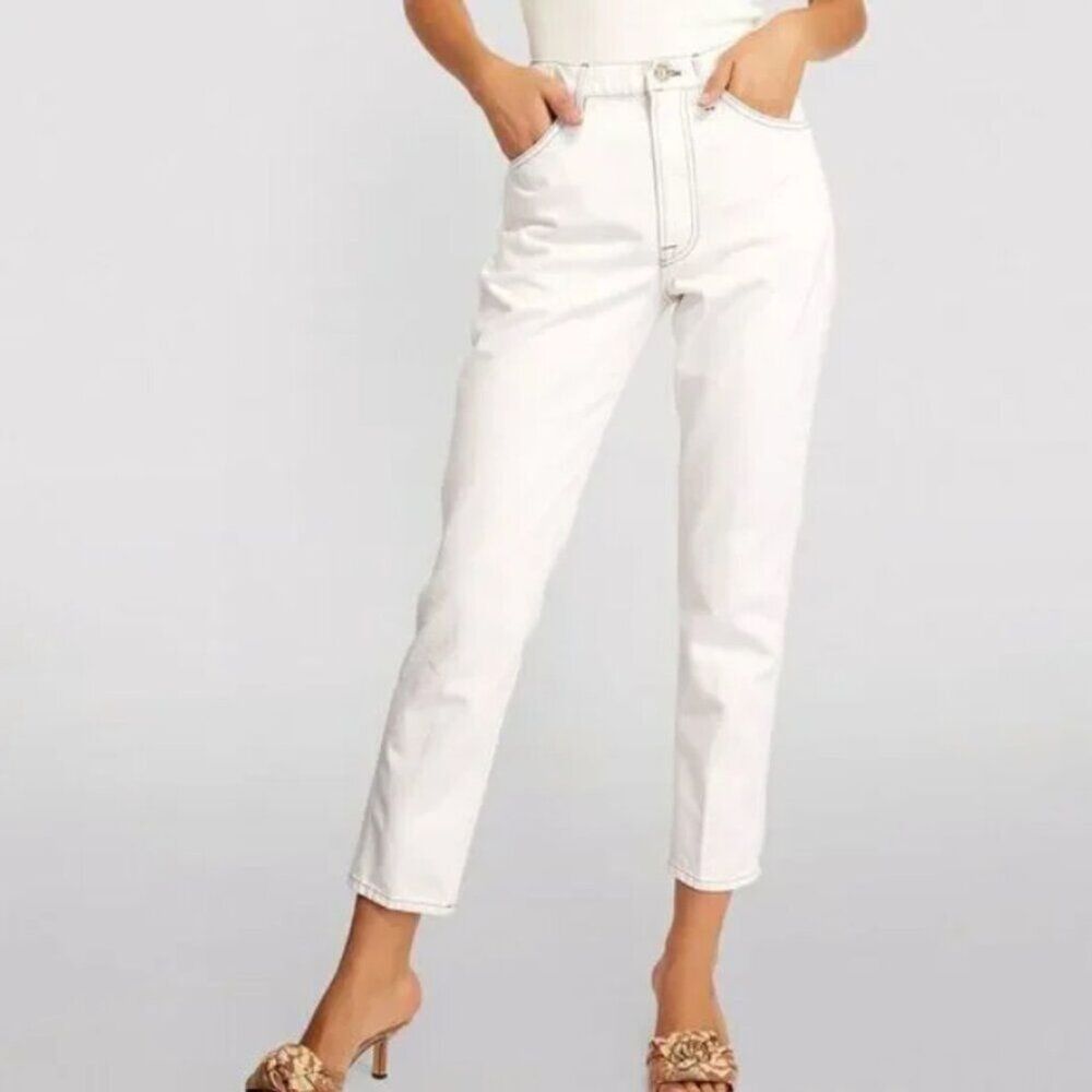 FRAME Women's Jeans Le Italien High Rise Straight Leg Jeans in Blanc size 25
